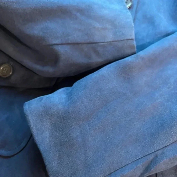 Studio Works Blue Faux Suede Blazer Size 12 - Picture 11 of 13